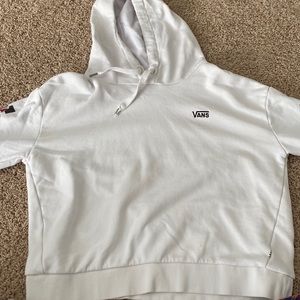 Vans White Cropped Rose Sweatshirt SIZE LARGE
